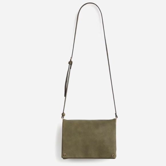 Street Level Demi Fold Over Vegan Leather Crossbody Bag in Olive Green - Picture 2 of 12